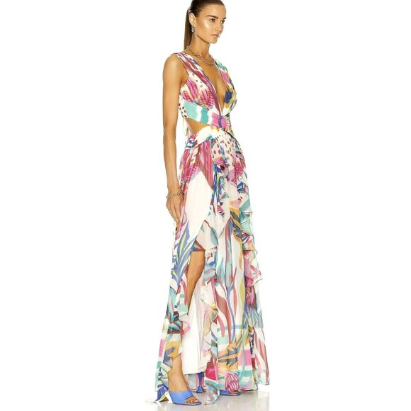 PatBo $850 Plunging Maxi Dress Cutout Formal Maxi Dress Gown Sz 2 NWT - Picture 2 of 10